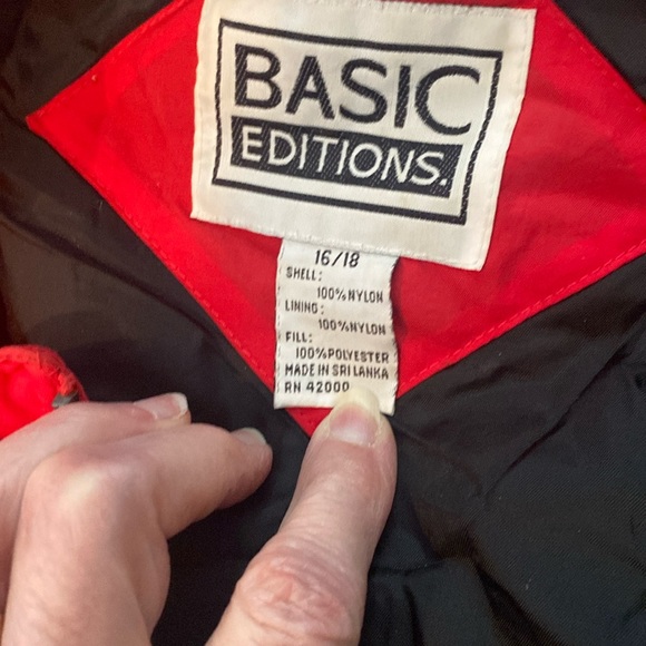 Basic Editions Red Ski Jacket - Picture 2 of 6